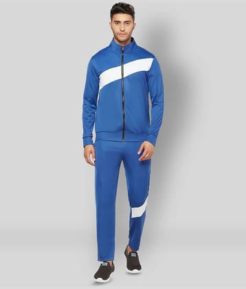Glito - Blue Polyester Regular Fit Colorblock Men's Sports Tracksuit ( Pack of 1 )