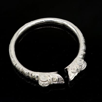 Solid 925 silver handcrafted vintage antique style gorgeous cuff kada bracelet, customized adjustable crocodile bracelet for men's nsk795