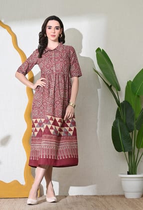Nandika Bagru Dress-S