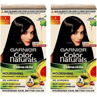 Garnier Color Naturals Cream Natural Black 1 Hair Color - 35ml+30g (Pack Of 2)