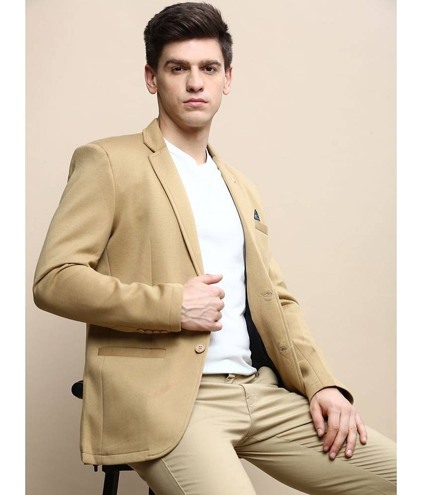 Showoff Cotton Blend Men's Blazer - Khaki ( Pack of 1 )