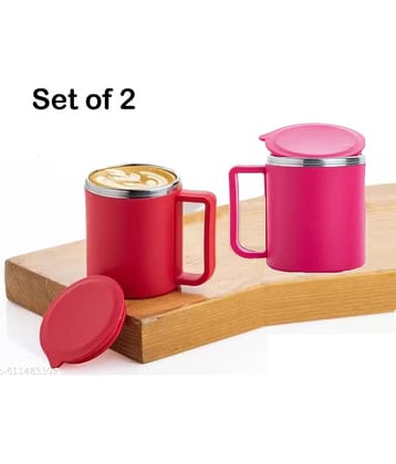 VillWin Coffee Mug with Lid Stainless Steel Coffee Mug 200 mL ( Pack of 1 )