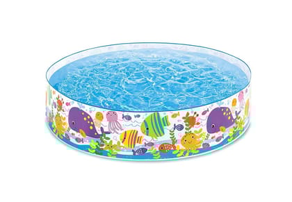 INTEX Snapset Pool, 6-Feet Multicolor, Durable PVC Material, 15-Inch Depth with Repair Patch, Ideal for Summer Fun and Outdoor Activities