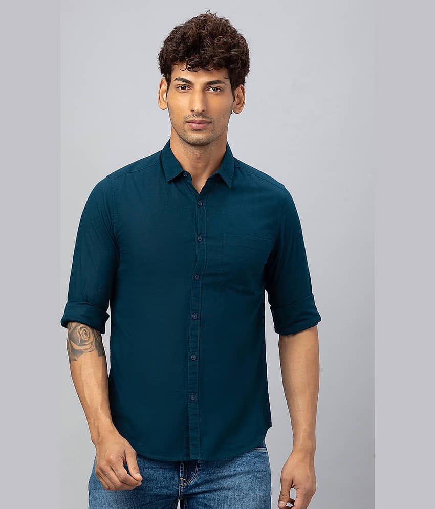 Globus - Blue 100% Cotton Regular Fit Men's Casual Shirt ( Pack of 1 )
