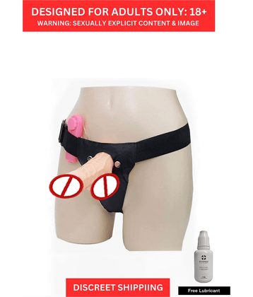 Vibrating Strap On Hollow Dildo Total 7 Inch and 3 Inch Extension For Men and Free Enlarge Oil By Naughty Nights