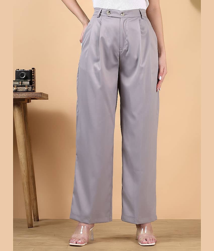 kotty Women Rayon Blend Formal Trousers ( Grey )