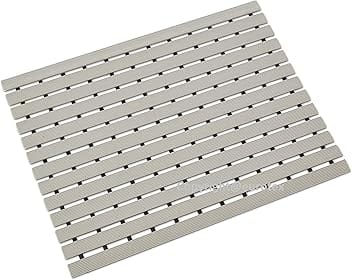 Eurotex Shower Mats for Bathroom Anti Slip/Shower Mat/Shower Mat Anti Slip Bathroom Floor Mat with Water Drain Holes/Thickness 9mm/Size (Grey, 61cm x 45cm)