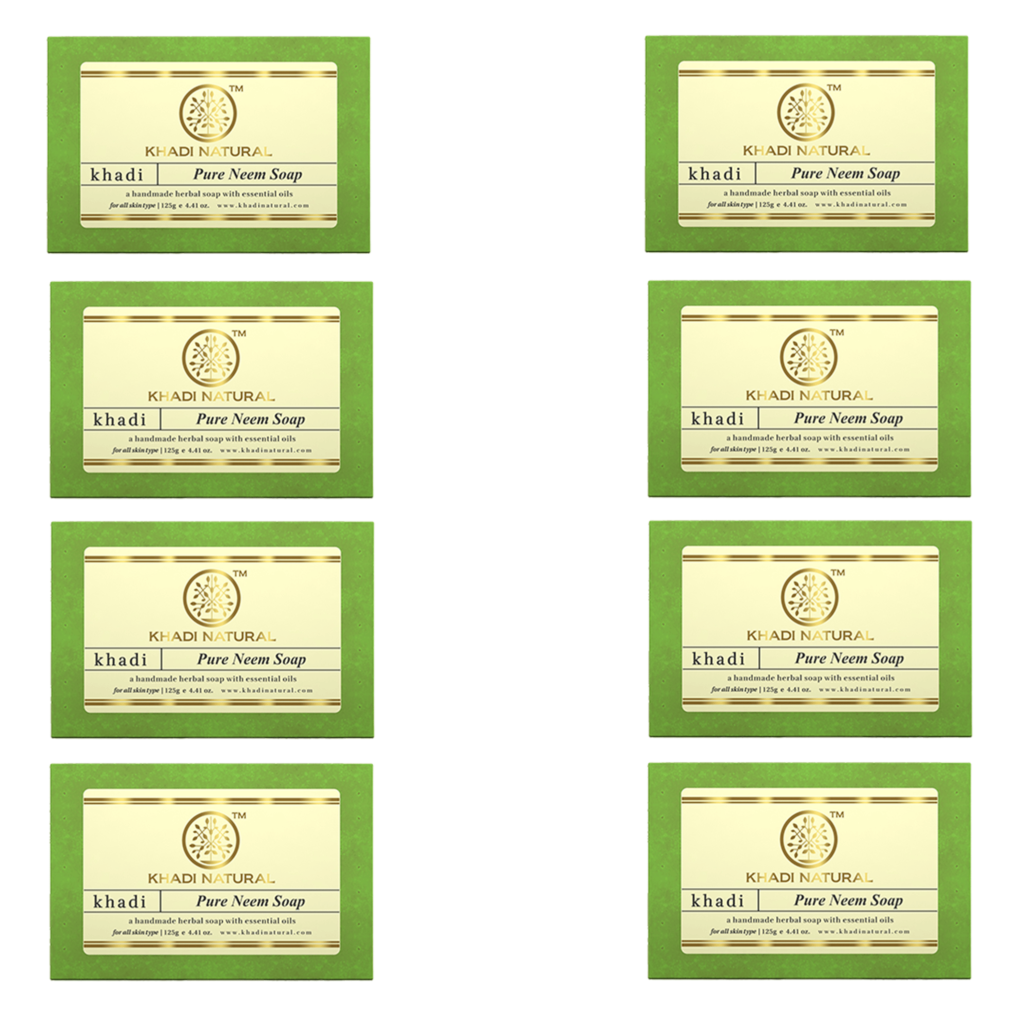 Khadi Natural Pure Neem Soap Combo Pack Of 8 – 125gm Each