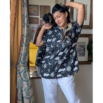 Cotton Night Suit for Women | Nayantaara, Black-S