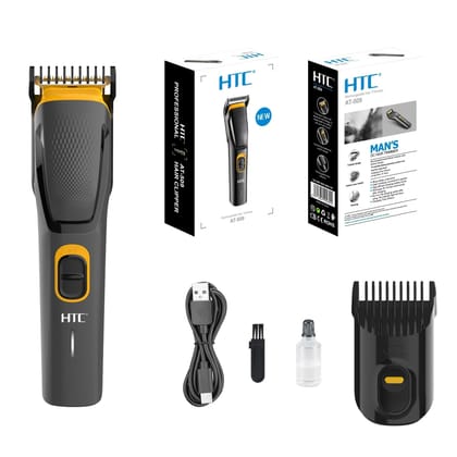 HTC AT-509 Professional Rechargeable Hair Trimmer for Men | Cordless Beard & Hair Clipper with Adjustable Comb and USB Charging
