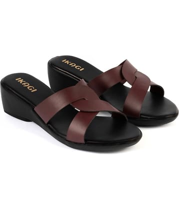 IKAGI Wine Women's Slip On Heels