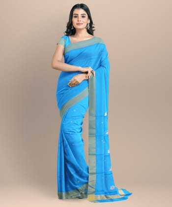 Chanderi Shoulder Pallu (Royal Blue)