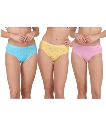 Eve's Beauty Pack of 3 Cotton Women's Hipsters ( Multi Color )