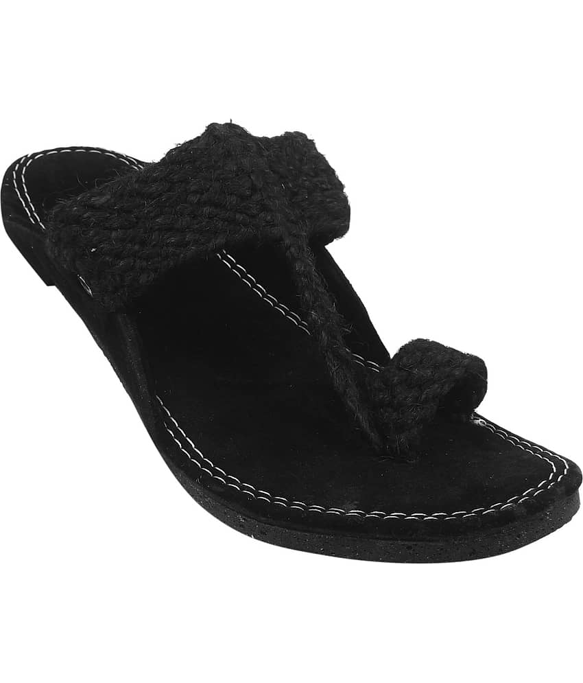 Anjaneya Creations Black Men's Kolhapuris