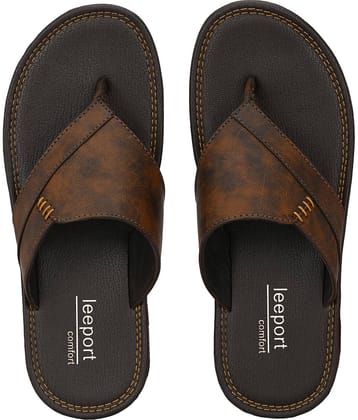 Leeport - Brown Men's Thong Flip Flop