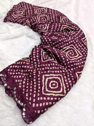 Bandhani print in moss silk