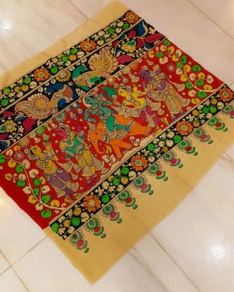 Syaahi Bangalori Silk Multicolor Vintage Wall Hanging