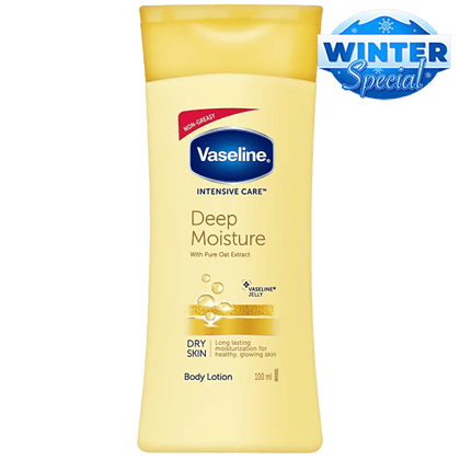 Vaseline Intensive Care Deep Moisture Body Lotion - Dry Skin, With Pure Oat Extract, Long Lasting Moisturisation, 100 Ml