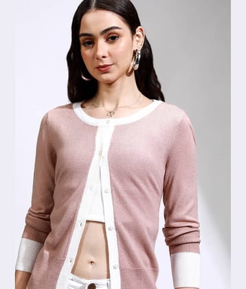Tokyo Talkies Women Acrylic Round Neck Cardigan ( Pink ) Tokyo Talkies Women Acrylic Round Neck Cardigan ( Pink )