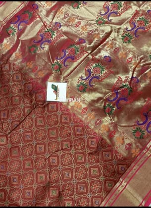 Fusion of semi kanchi sarees with bandej and paithani