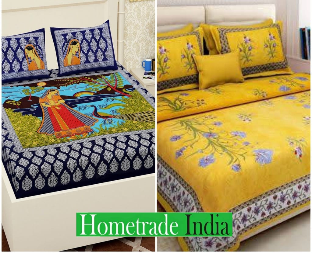 2201-Hometrade India- Standard Double Size (90*100 in )-Combo Double Bedsheet