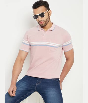 AUSTIN WOOD Pack of 1 Cotton Blend Regular Fit Striped Half Sleeves Men's Polo T Shirt ( Multicolor )