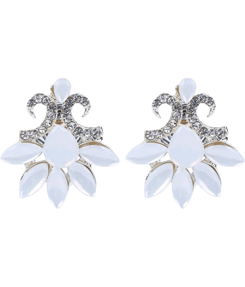 Sunhari Jewels - White Stud Earrings ( Pack of 1 )