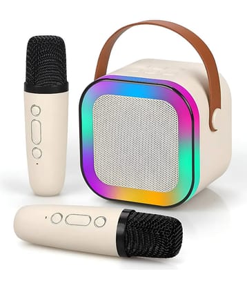 VEhop Dual Mic Karaoke 10 W Bluetooth Speaker Bluetooth V 5.3 with USB,SD card Slot,Call function Playback Time 6 hrs Assorted