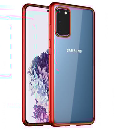 Simply Clear Series Hybrid Transparent Back Cover for Samsung Galaxy S20 6.2 inch,  Red