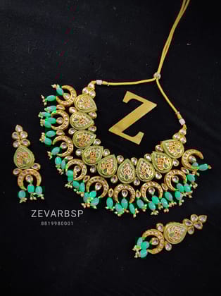 ZEVAR | High Quality Kundan Choker Necklace With Earring