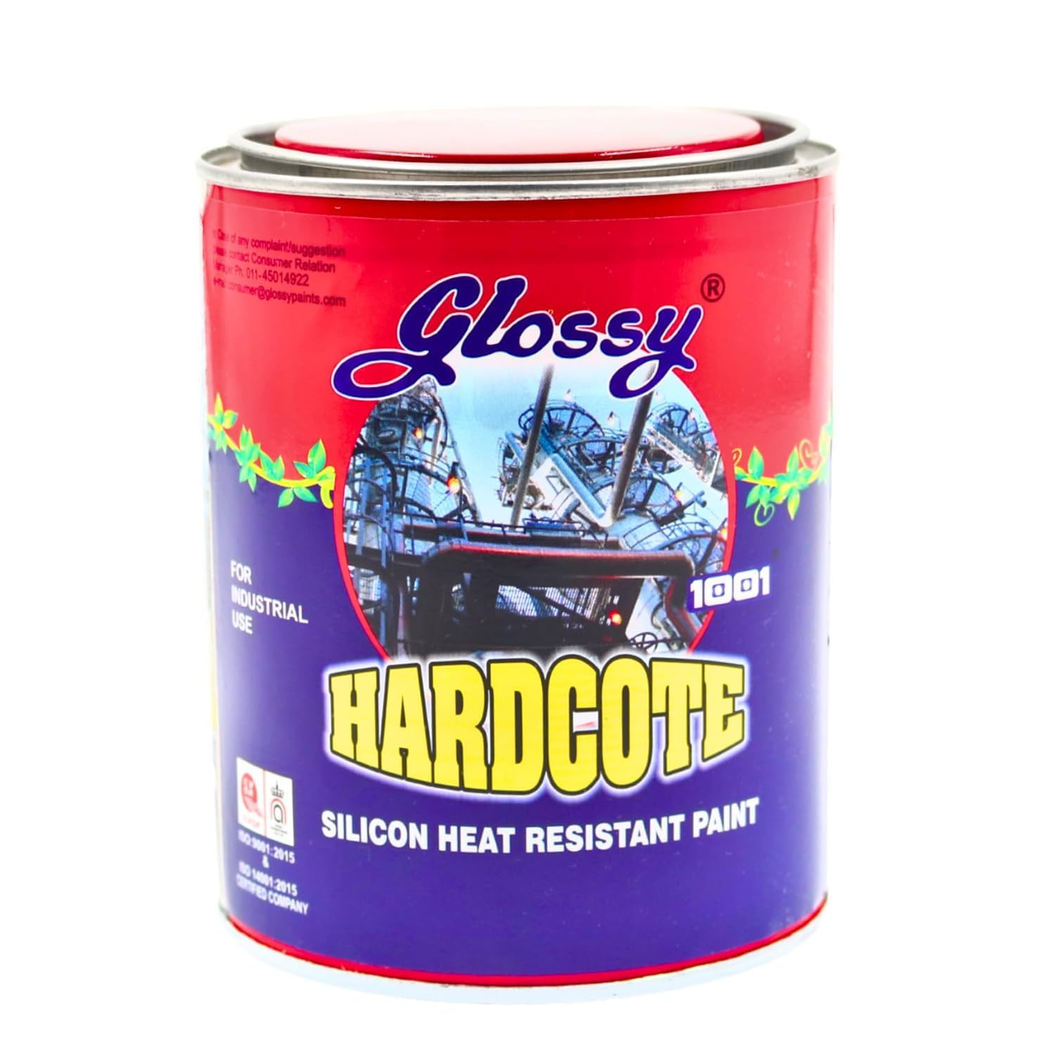 1001 Hardcote Heat Resistant Aluminium Paint upto 800 C, Single Pack - For Protection of high-temperature boilers, heat exchangers, refineries, equipment in power plants Etc. (1 Litre)