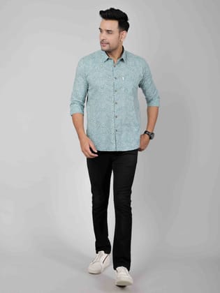 Men by House of Gulab Full  Sleeves Cotton Shirt-M