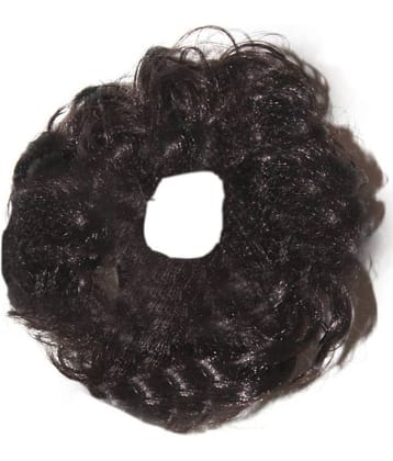 RITZKART NATURAL BLACK Women Curly Hair Bride rubber bun free size