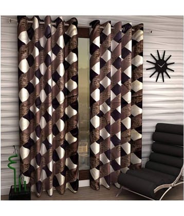 Tanishka Fabs Semi-Transparent Curtain 5 ft ( Pack of 2 ) - Multi Color