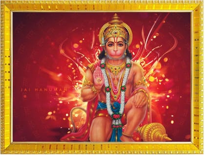 NOKKES Hanuman Bajrangbali Hanumanji Maruti Golden 5X7 Inch Photo Frame_AQW7