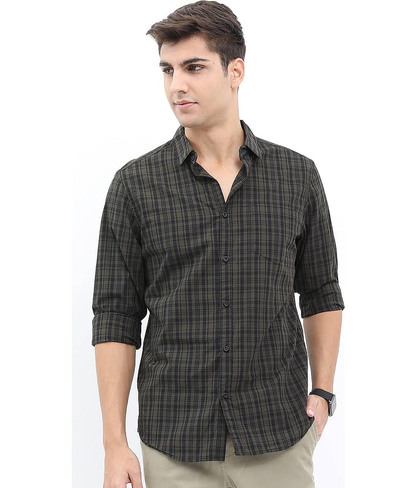 Highlander 100% Cotton Slim Fit Checks Full Sleeves Men's Casual Shirt - Multicolor ( Pack of 1 )