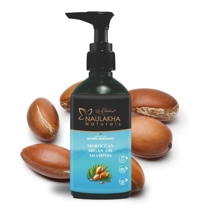 Le Natura Naulakha Naturals Moroccan Argan Oil Hair Shampoo | Promotes Hair Growth | Nourish Dull, Dry & Frizzy Hair | Paraben & Sulphate Free | 300ml