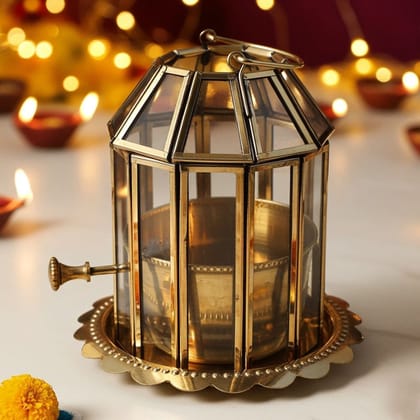 Brass & Glass Akhand Deepak (ZMAS620 D)