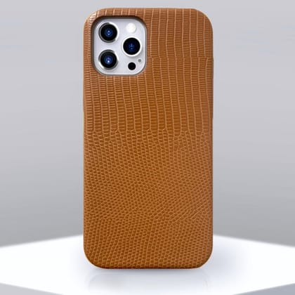 Brown Alligator Pattern Leather Luxury Case-iPhone 13 Pro