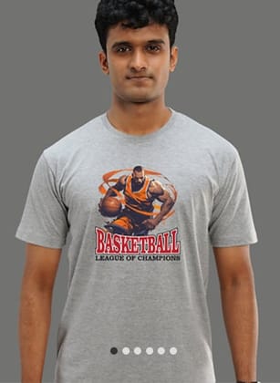 BASKETBALL - YOUNG CASUAL WEAR GREY T-SHIRT