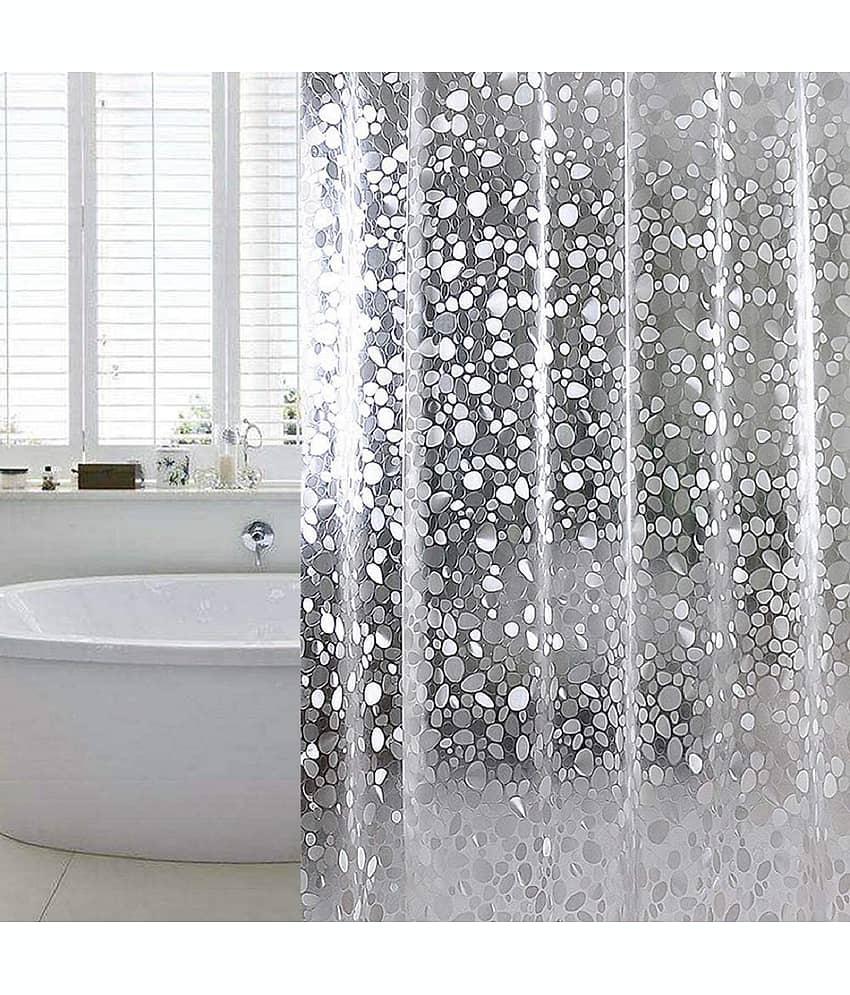 mopak decor White PVC Shower Curtain ( Set of 1 )