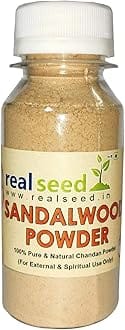 Real Seed Pure Natural Sandal Wood Powder, Original Chandan Powder for Tika/Tilak/Tilaka, Sandalwood Sukhad Tika Powder For Pooja 30 Grams Pack in sealed pack bottle
