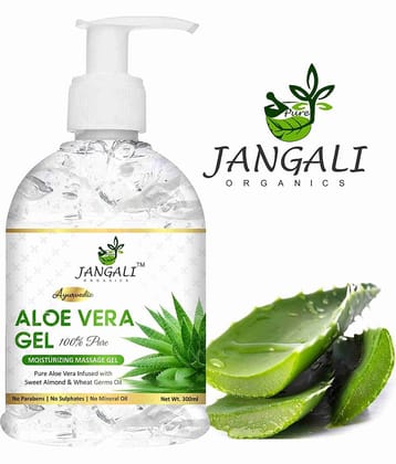 PURE Jangali ORGANICS Aloe Vera Gel For Skin Acne, Scars, Dark spots Face & Hair 300ML