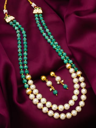 Morison Golden Glow Necklace Set with Earrings  Shine Bright on Special Days