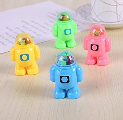 Astronaut Shape Pencil Sharpener with Eraser Pack of 4 Fun Stationery for Kids Return Gifts Astronaut Shape Pencil Sharpener with Eraser Pack of 4 Fun Stationery for Kids Return Gifts