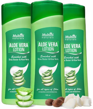 Multani Naturals Aloe Vera Lotion For Hydrating & Refreshing Skin, 100 Ml Each (Pack of 3)