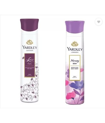 Yardley London Lace Satin , Mornind Dew Deodorant Spray - For Men & Women  (150 ml each, Pack of 2).