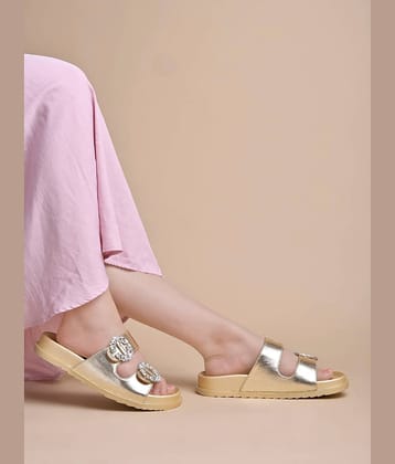 Stylestry Gold Women's Flats