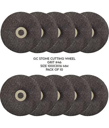 LXMI 4inch GC Stone Cutting Wheel 100 X 3 X 16mm (Grit 46) (Pack of 10)