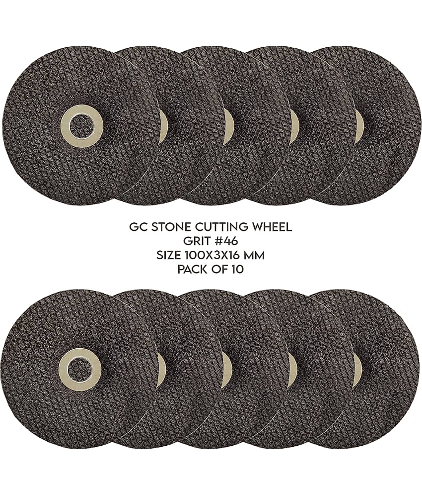 LXMI 4inch GC Stone Cutting Wheel 100 X 3 X 16mm (Grit 46) (Pack of 10)
